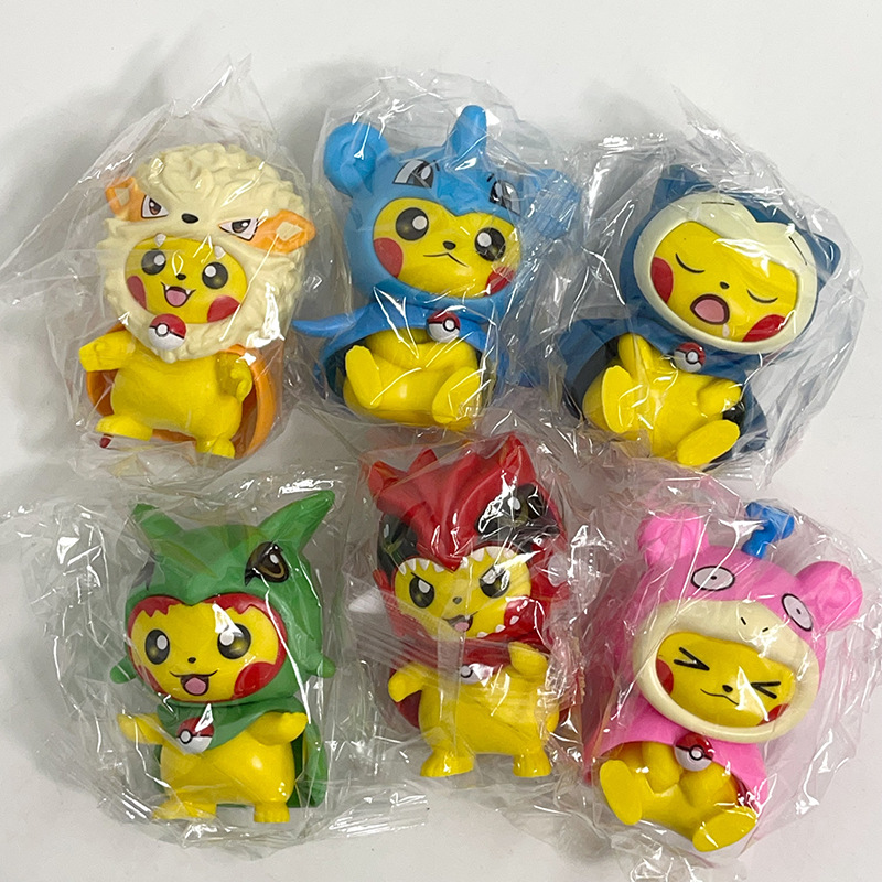 Model Kit Pokemon - Figur Anime Pokemon Cross-dressing Pikachu Snorlax