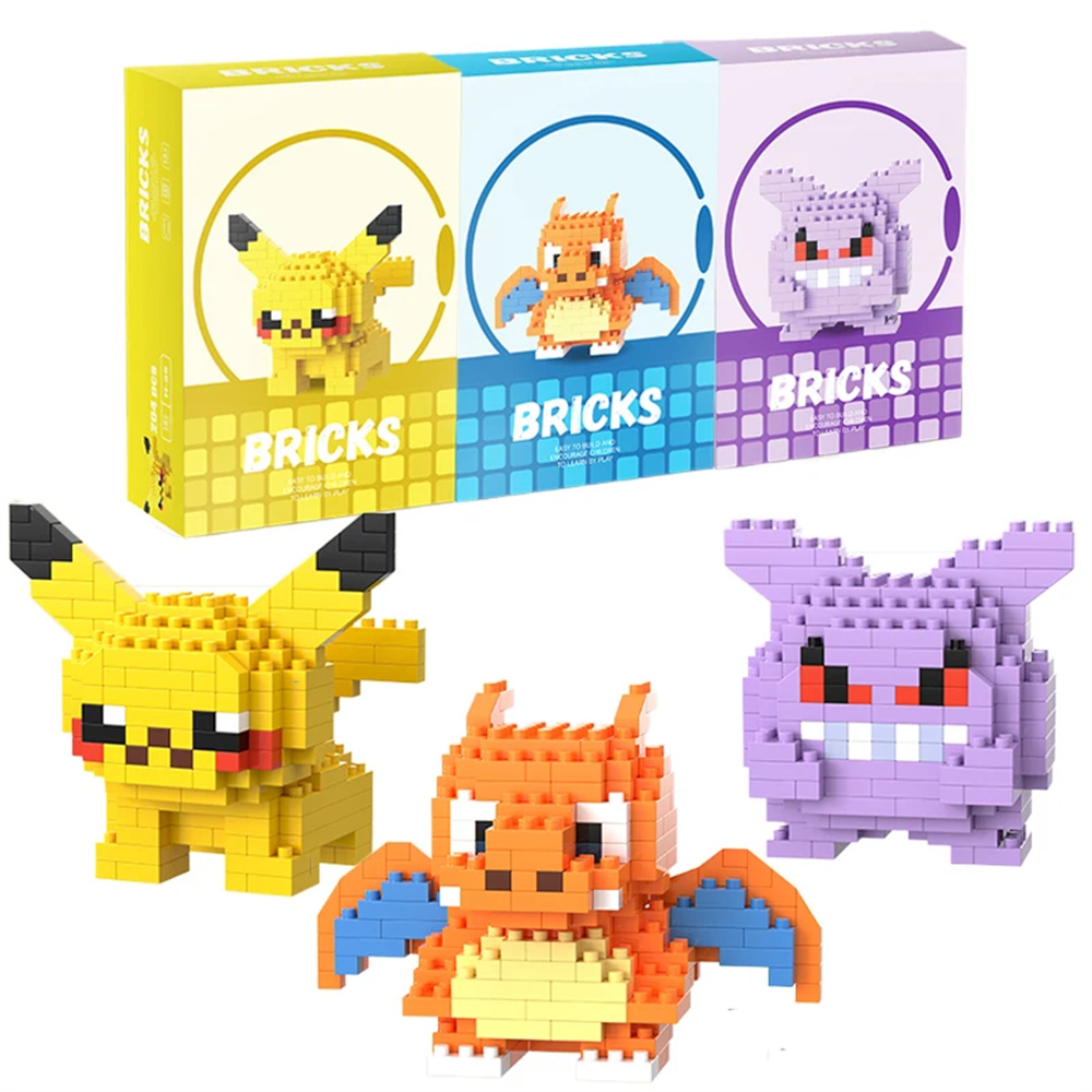 Model Kit Figure - Blok Bangunan Mikro Pokemon Pikachu Dragonite