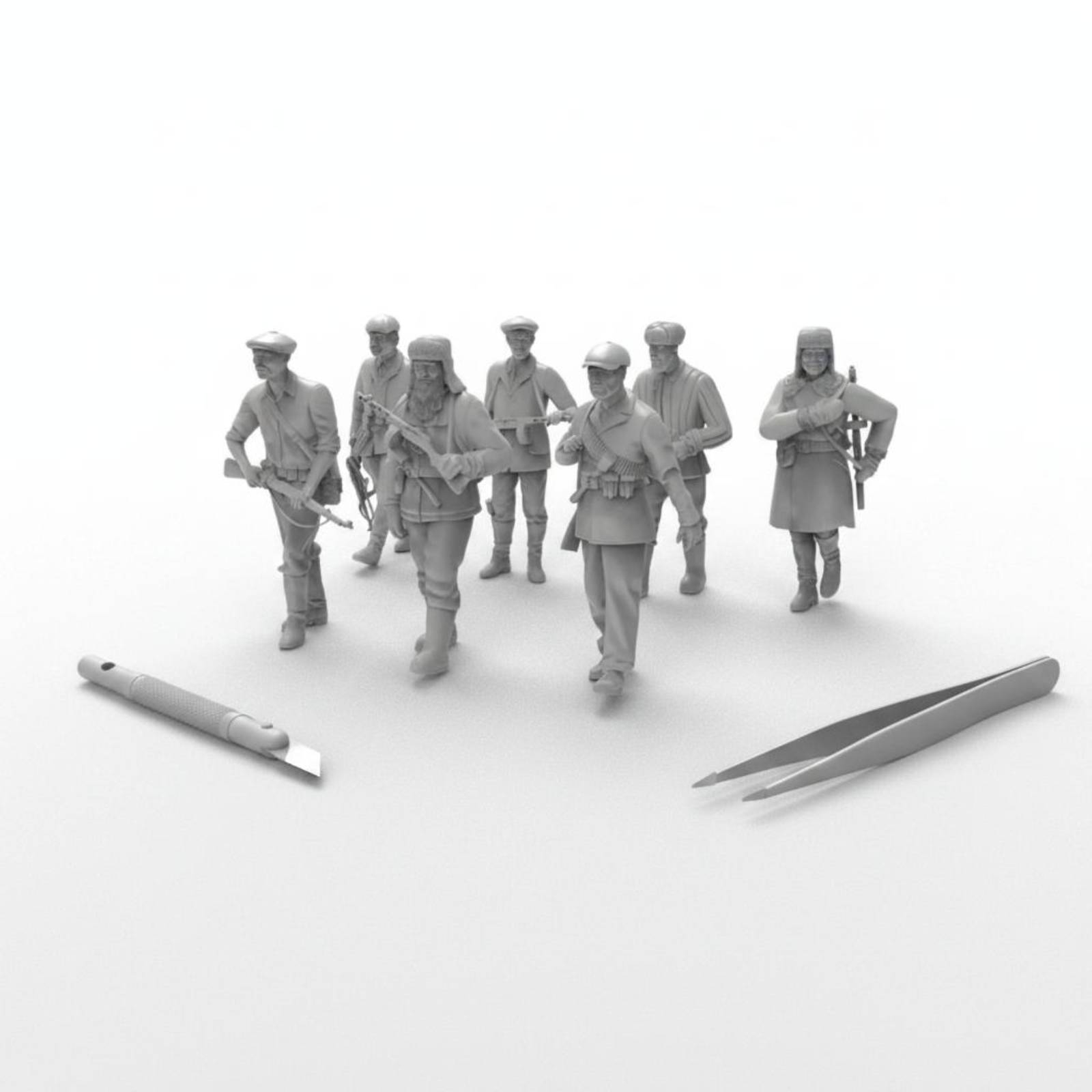 7 Buah Figur Tentara Perang Du - Model Kit Figure ulasan dan harga
