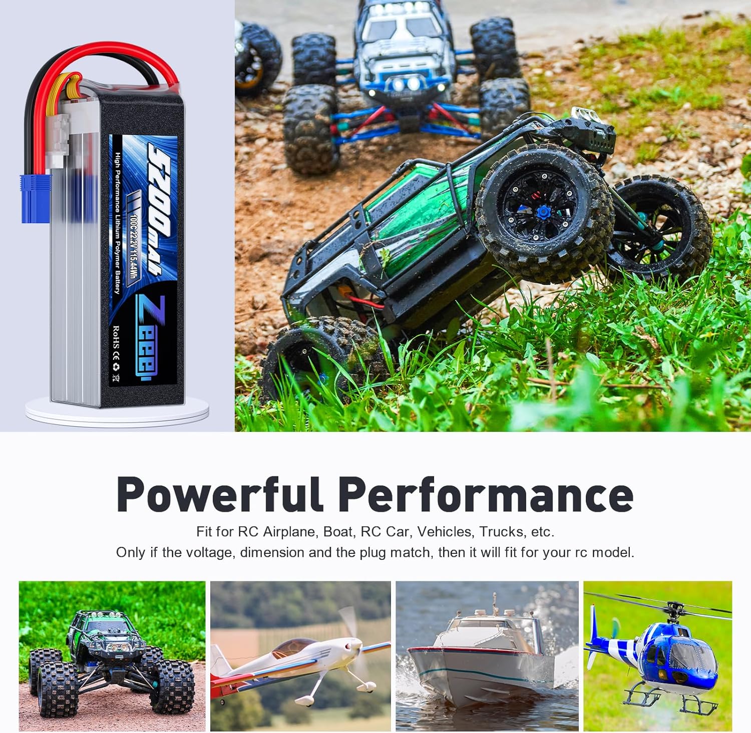 Zeee 6S 5200mAh Lipo baterai 2 - Model Kit Helicopter ulasan dan harga
